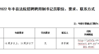 丰县法院面向社会招录5名书记员