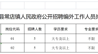 2023年丰县常店镇人民政府公开招聘编外工作人员10名